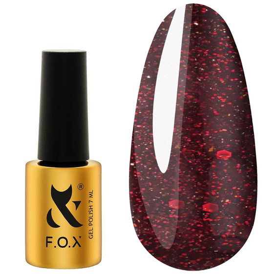 Gel-Nagellack FOX Moulin Rouge 005 Dunkelroter, reflektierender 7 ml - Фото №1
