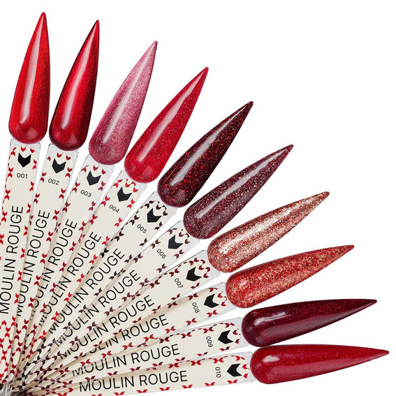 Gel polish FOX Moulin Rouge 010 bright red with raspberry shimmer 7 ml - Фото №3