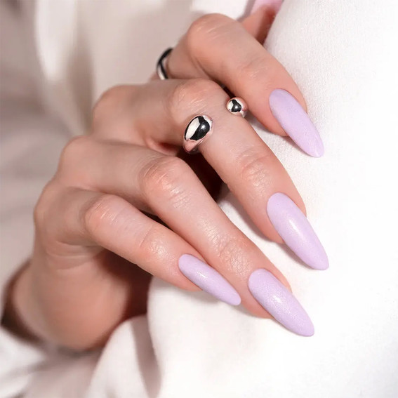 Gel polish MAKEAR Pastel Princess 408 violet with shimmer 8 ml - Фото №3