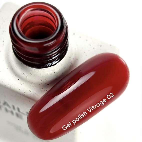 Gellack NAILSOFTHEDAY Vitrage 02 rotes Buntglas 10 ml - Фото №5