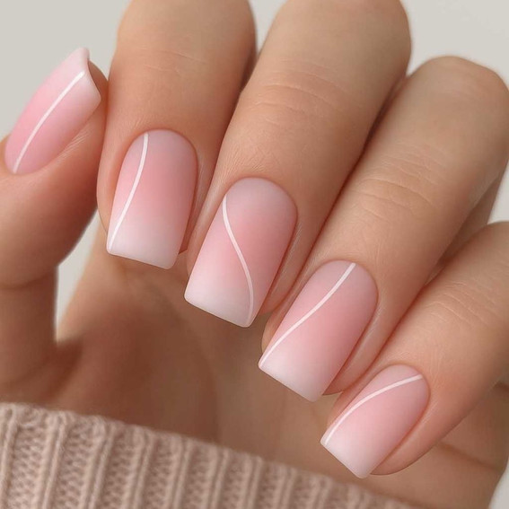 Beautiful ombre manicure with geometry
