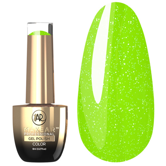 Gellack MAKEAR Neon Glitter NG01 neonhellgrün mit Glitzer 8 ml - Фото №1